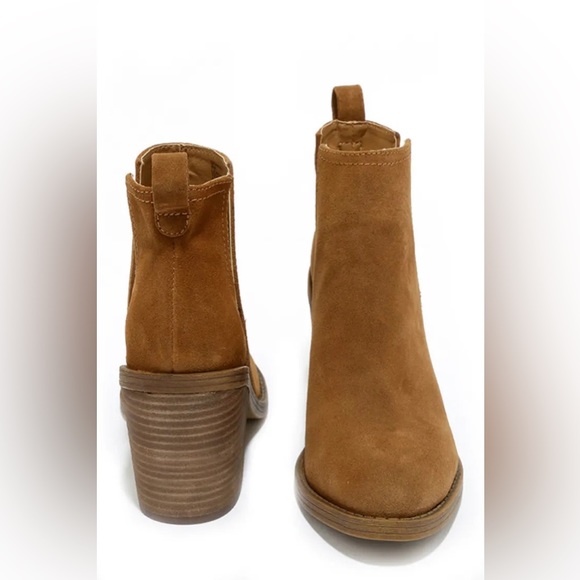 Steve Madden Sharini Chestnut Suede Leather Ankle Booties - Picture 4 of 13